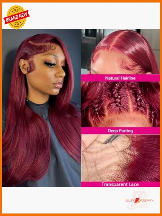 20 inch 13x4 HD Lace Front Wig Straight Pre Plucked Glueless Full Frontal Wig main image 6